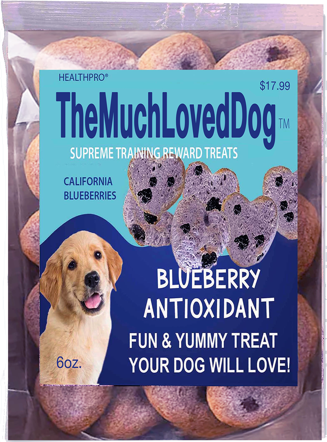 Your dog's dream-comes-true! Blueberry-Burst Antioxidant Treats! -by the bag.